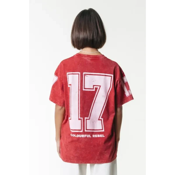Colourful Rebel T-shirt Logo Acid wt116731 Racing Red