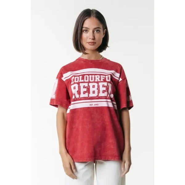 Colourful Rebel T-shirt Logo Acid wt116731 Racing Red