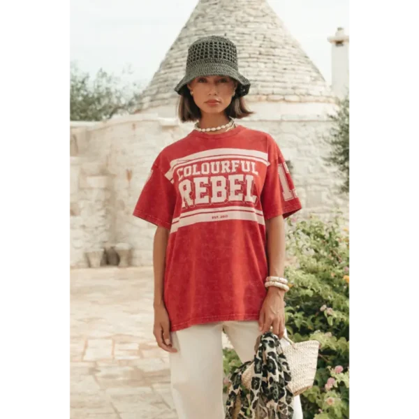 Colourful Rebel T-shirt Logo Acid wt116731 Racing Red
