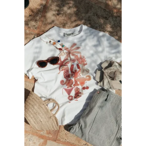 WT116875-118-Standardwhite-22171 Colourful Rebel T-Shirt Beach Loosefit wt116875 White