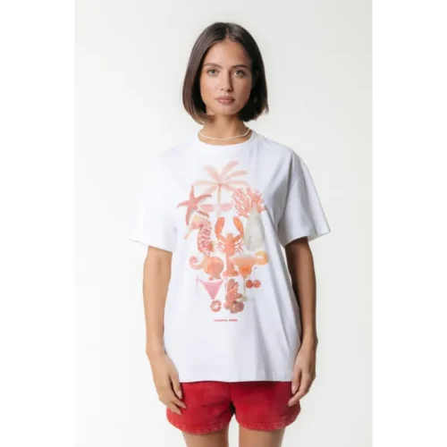 Colourful Rebel T-Shirt Beach Loosefit wt116875 White