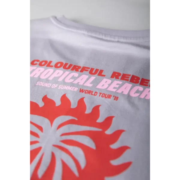 Colourful Rebel T-shirt Tropical Beach Tour wt116891 Grijs