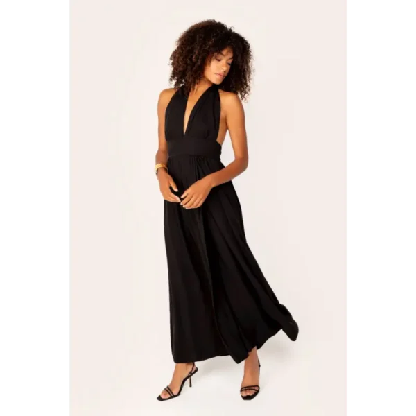 Freebird-Ico_summer-2024_2126_Dominic-Maxi-Wv-Vis-Twill-24-2_2 Freebird Jurk Dominic Maxi Zwart