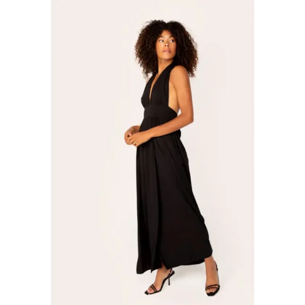 Freebird-Ico_summer-2024_2126_Dominic-Maxi-Wv-Vis-Twill-24-2_3 Freebird Jurk Dominic Maxi Zwart