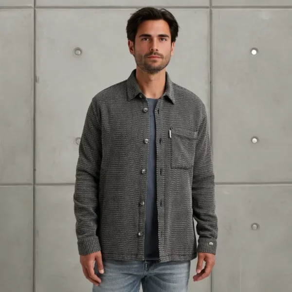 CSI2508206-5442_model_1 Cast Iron Overshirt CSI2508206 5442 Seas Storm