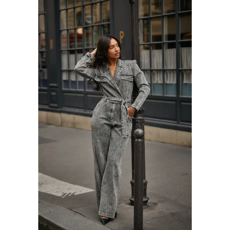 Freebird Jumpsuit Yael Stud 2081 Grey Wash