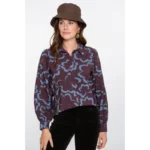 Geisha Blouse 53757-20 Blue/Burgundy