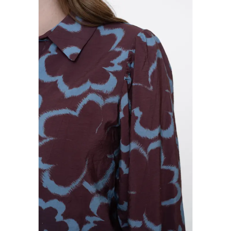 Geisha Blouse 53757-20 Blue/Burgundy