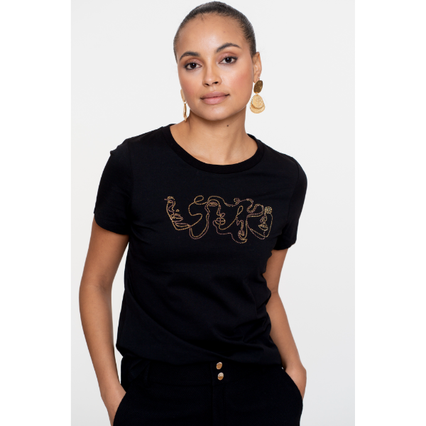 Geisha T-Shirt 52608-41 Zwart