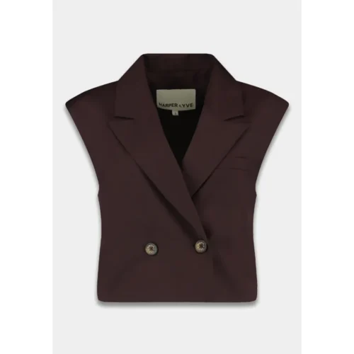 Harper&Yve Gilet Esmee AW25N216 1018 Dark Fudge