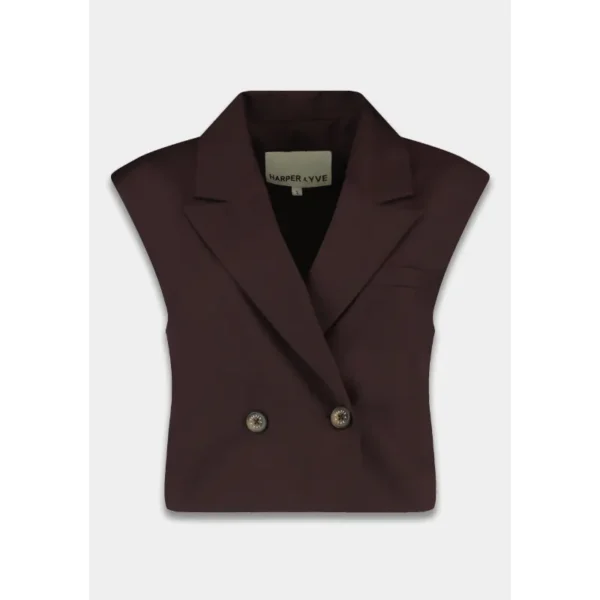 Harper-&-Yve_AutumnWinter-2025_1018_AW25N216 Harper&Yve Gilet Esmee AW25N216 1018 Dark Fudge