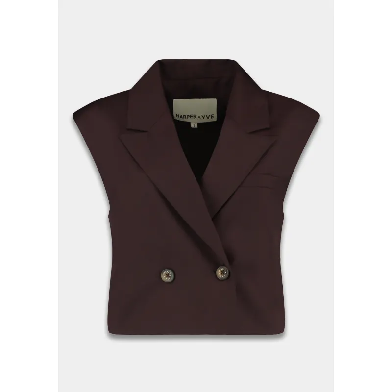 Harper&Yve Gilet Esmee AW25N216 1018 Dark Fudge