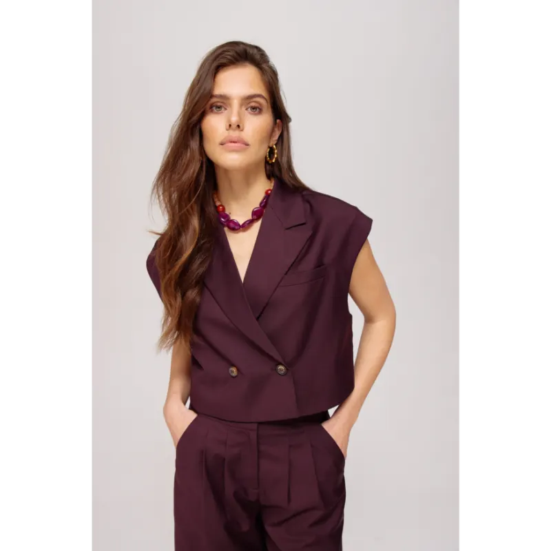 Harper&Yve Gilet Esmee AW25N216 1018 Dark Fudge