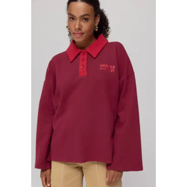 Harper&Yve Polo Sweater Pollie AW25Y502 317 Wine Berry