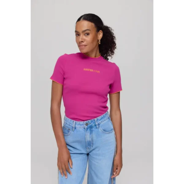 Harper-&-Yve_AutumnWinter-2025_931_AW25P400_3 Harper&Yve T-shirt Cammy AW25P400 931 Wild Aster