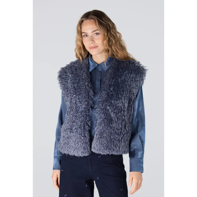 Jansen Amsterdam Gilet Dali W25 761 Blue Grey