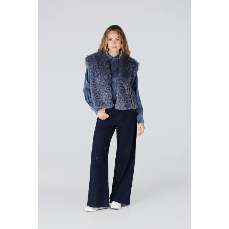 Jansen Amsterdam Gilet Dali W25 761 Blue Grey