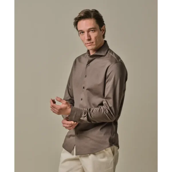 Profuomo Japanese Knitted Overhemd PPWH30026b Light Brown