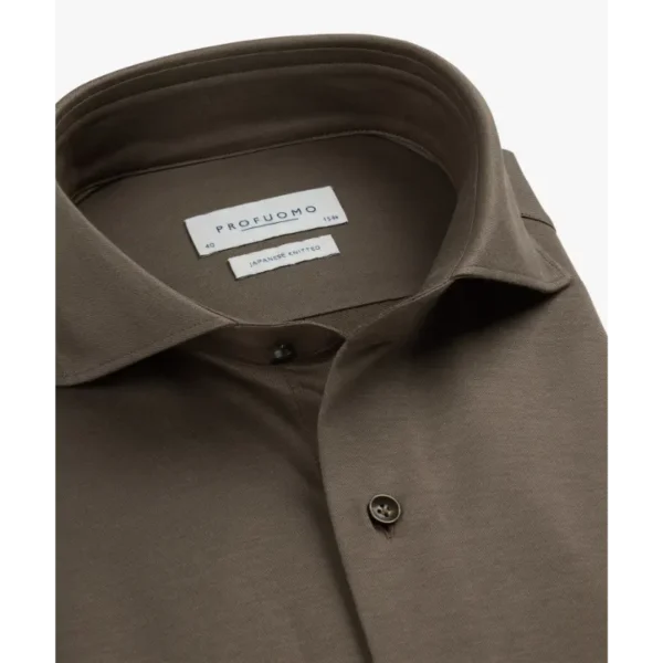 Profuomo Japanese Knitted Overhemd PPWH30026b Light Brown