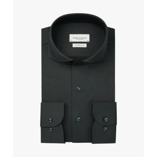 Profuomo Japanese Knitted Overhemd PPWH30026j Anthraciet