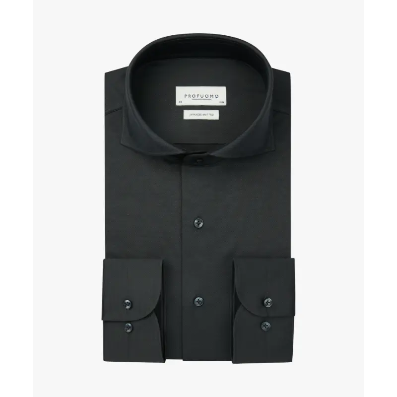 Profuomo Japanese Knitted Overhemd PPWH30026j Anthraciet