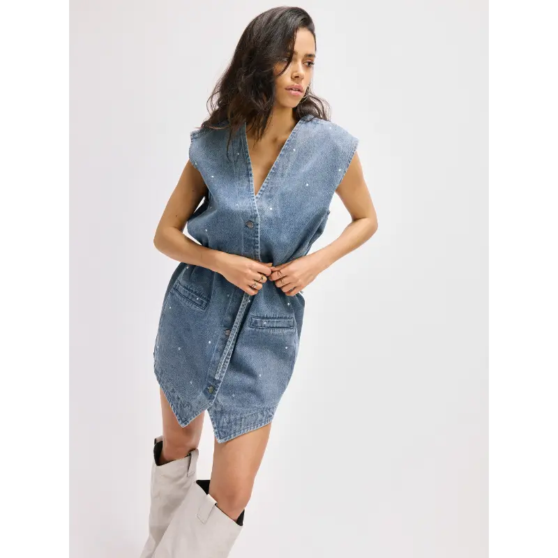 Refined Department Gilet Guilia R2508672696 204 Blue Denim