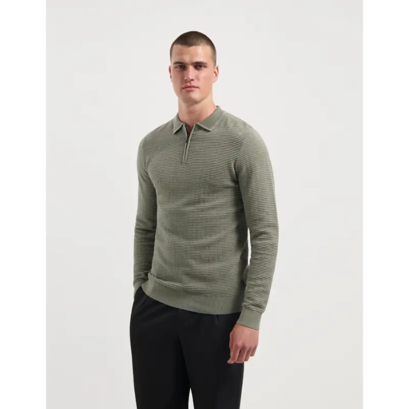 Saint-Steve_AW25_60012-light-army-melange_240496 Saint Steve Polo Carlos 240496 60012 Light Army