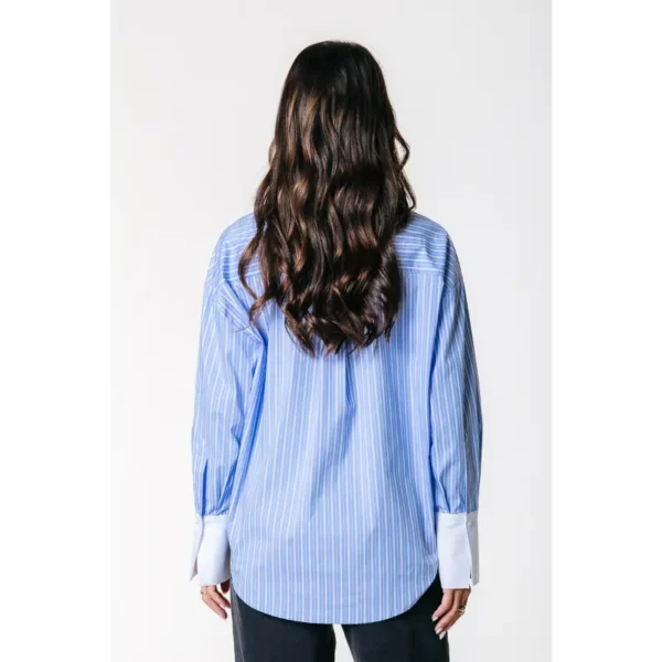 Colourful Rebel Blouse Talia Striped Artworks wb117073 Blauw