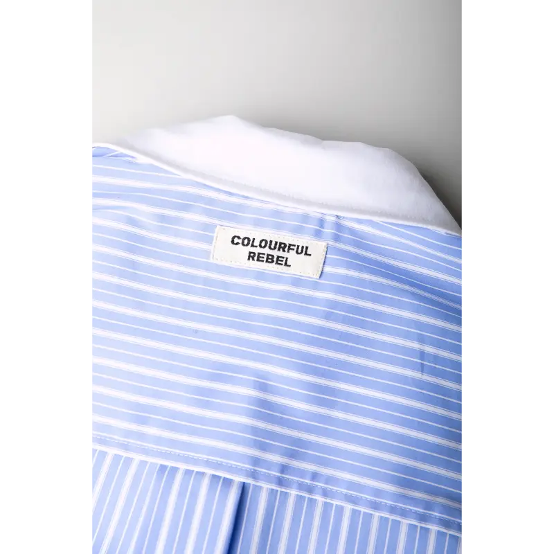 Colourful Rebel Blouse Talia Striped Artworks wb117073 Blauw