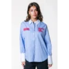 Colourful Rebel Blouse Talia Striped Artworks wb117073 Blauw