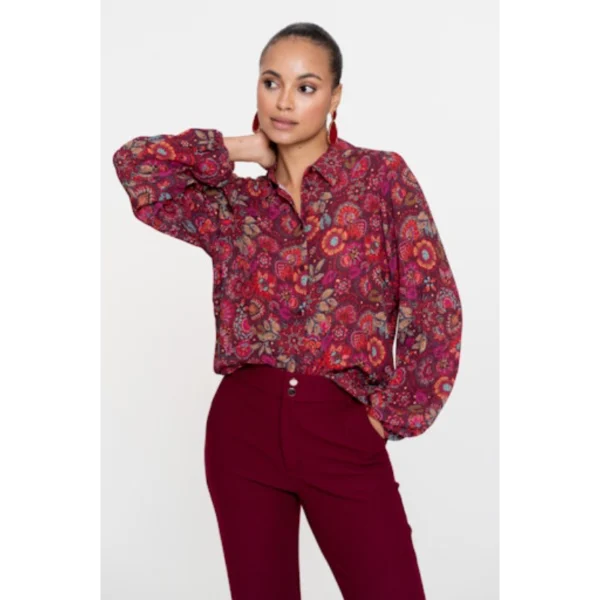 Geisha Blouse 53606-20 Rood Dessin