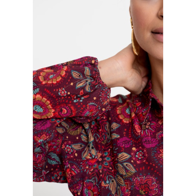 Geisha Blouse 53606-20 Rood Dessin