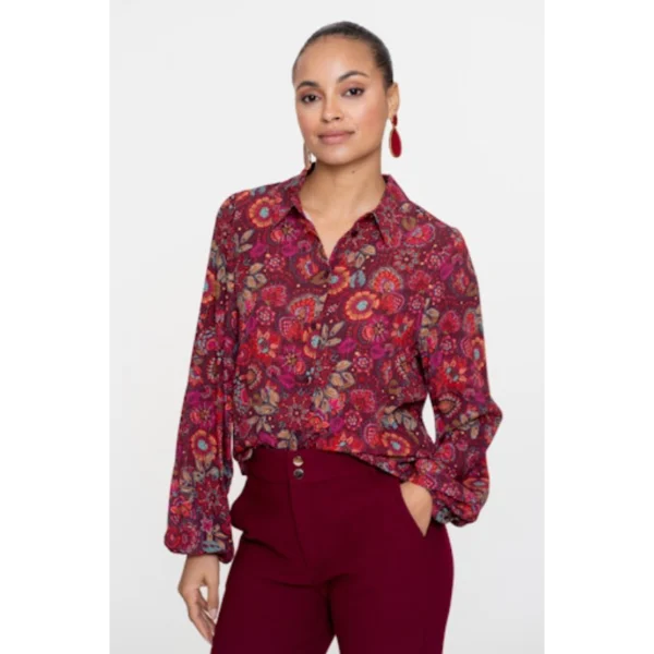 Geisha Blouse 53606-20 Rood Dessin