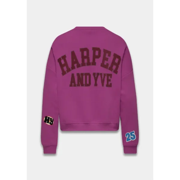 Harper&Yve Sweater aw25y513 patch paars 934 violet dream Paars