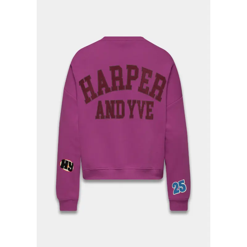 Harper&Yve Sweater aw25y513 patch paars 934 violet dream Paars