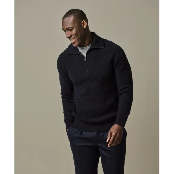 navy-wollen-schipperstrui (1) Profuomo Trui PPWJ30025d Navy