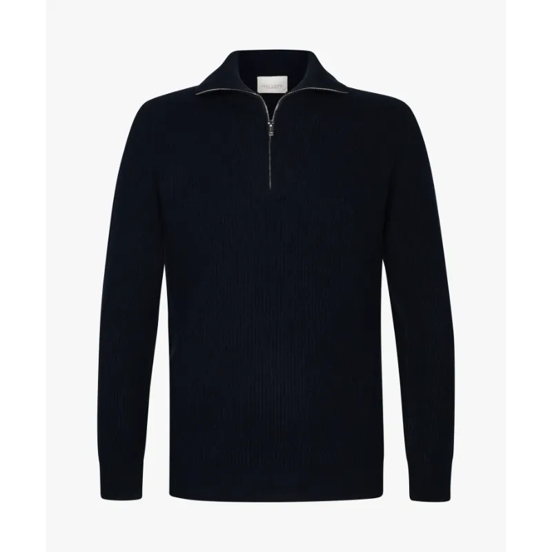 navy-wollen-schipperstrui (5) Profuomo Trui PPWJ30025d Navy