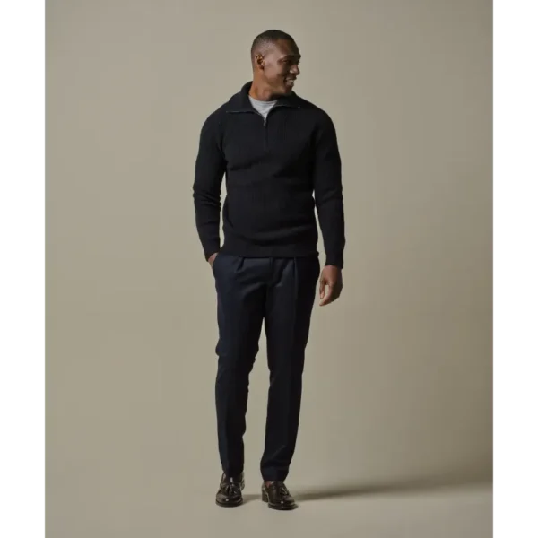 navy-wollen-schipperstrui Profuomo Trui PPWJ30025d Navy