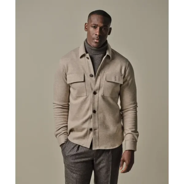 ppwf30002b-1 Profuomo Overshirt PPWF30002b Beige