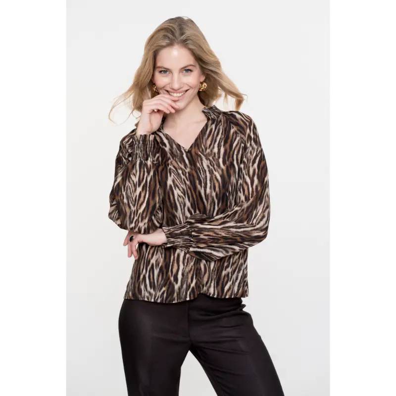 Geisha Blouse 53646-20 Beige/Bruin Dessin