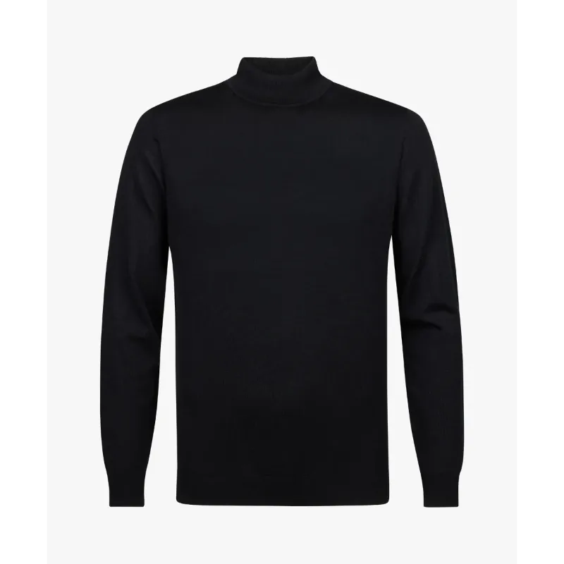 zwarte-merino-mockneck (4) Profuomo Coltrui PPWJ30004g Zwart