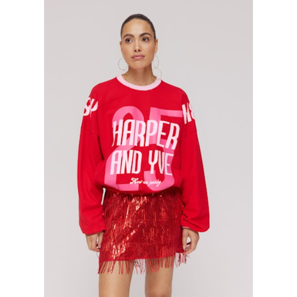 Harper & Yve Sweater How we Party Dw25y503 Rood