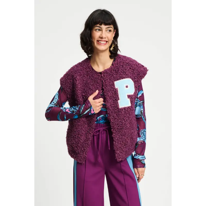 POM-Amsterda_FW2526_600_SP9367 POM Amsterdam Teddy Gilet SP9367 600 Purple