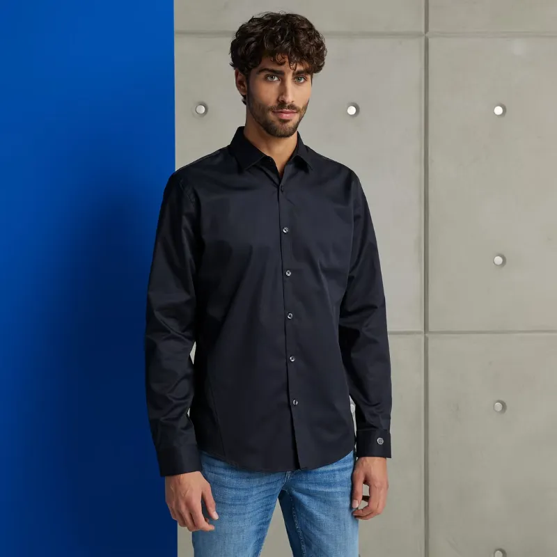 CSI00429-999_1 Cast Iron Overhemd CSI00429-999 Zwart