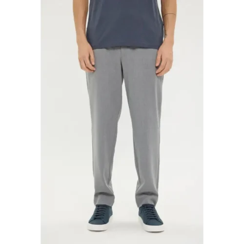 Plain Broek Theo 40781 805 Mid Grey Melange