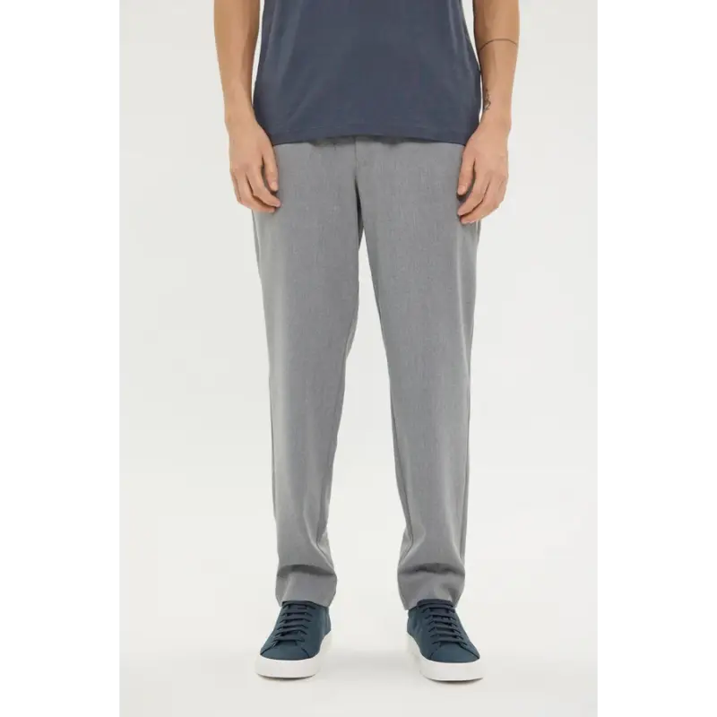 Plain_CARRYOVER_30970-mid-grey-melange_40781_2 Plain Broek Theo 40781 805 Mid Grey Melange