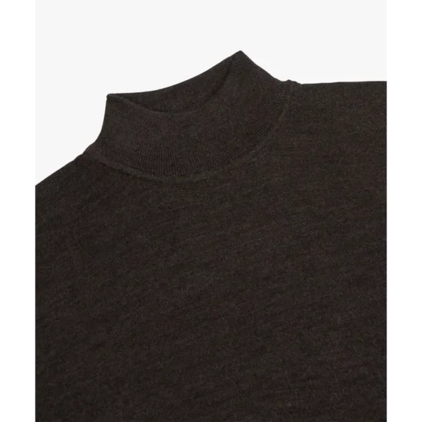 ppwj30004c-4 Profuomo Trui Mockneck PPWJ30004c Donkerbruin