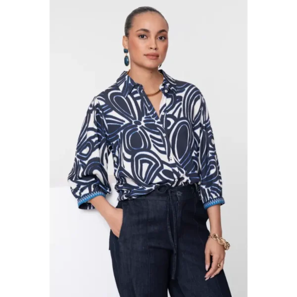 Geisha-Fashi_summer-2026_718_63250-20_7 Geisha Blouse 63250-20 718 Donker blauw