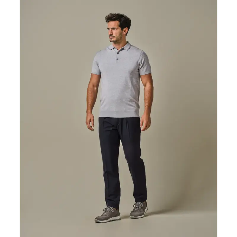 pp2d00001b-1 Profuomo Luxury Basic Polo PP2D00001b Licht Grijs