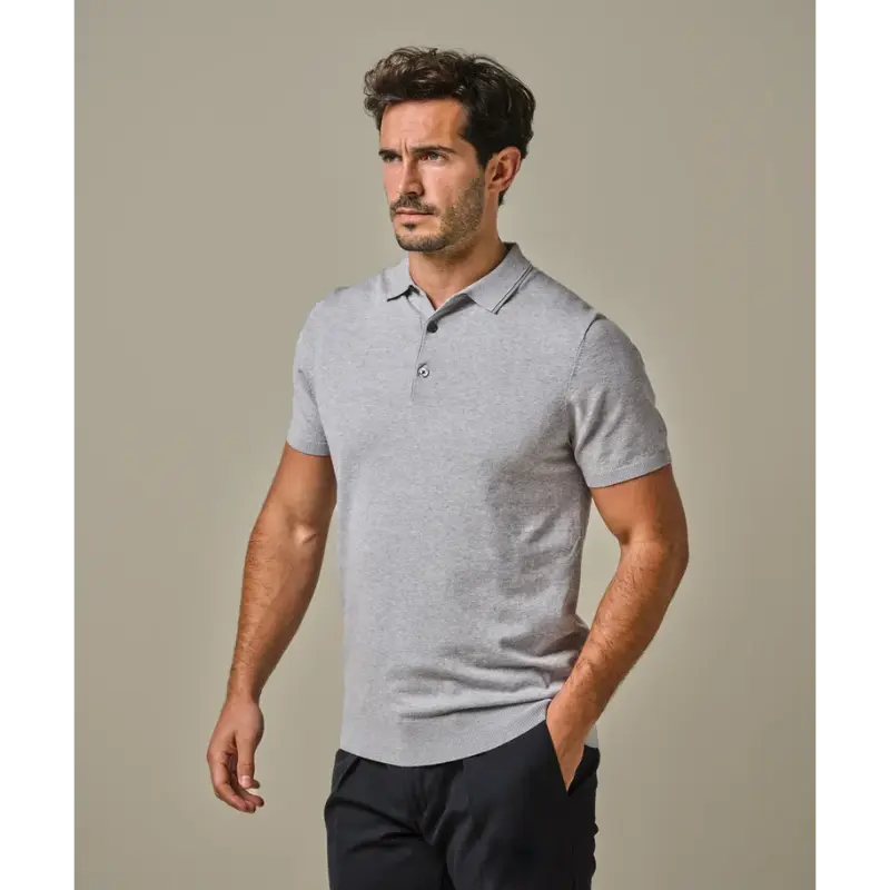 pp2d00001b-2 Profuomo Luxury Basic Polo PP2D00001b Licht Grijs